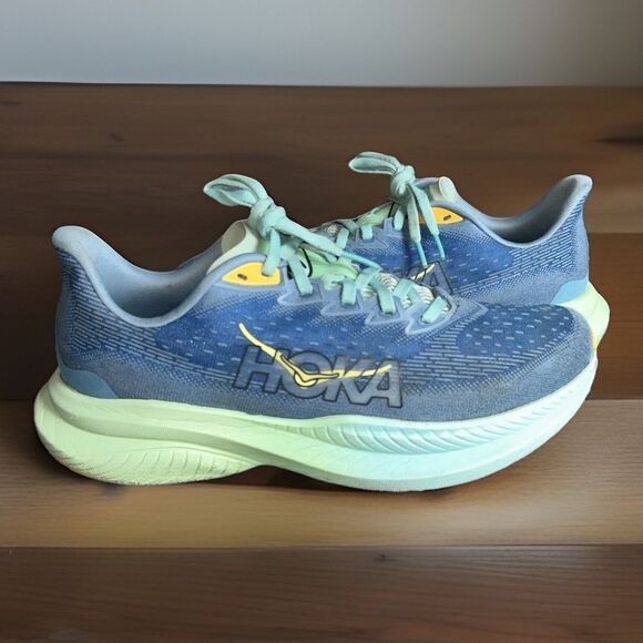 Hoka One One Men's Mach 6 Road Running Shoes Size 8.5D Dusk Shadow Blue/Green - Picture 1 of 12